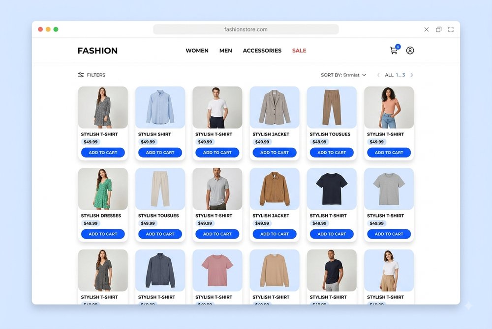 Contoh desain toko online untuk brand fashion lokal