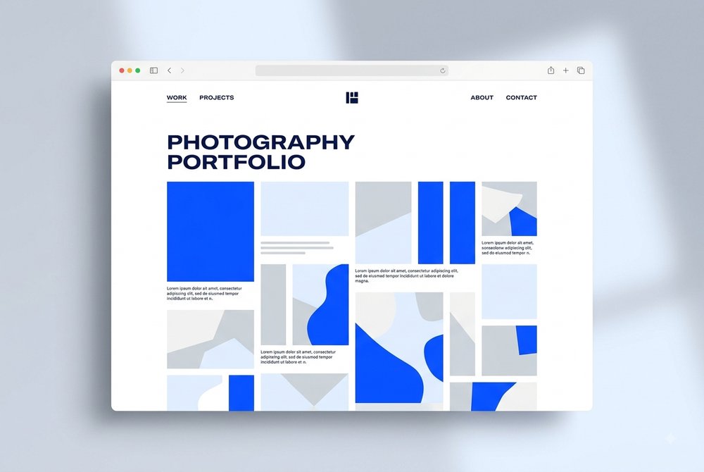 Contoh desain website portofolio untuk fotografer